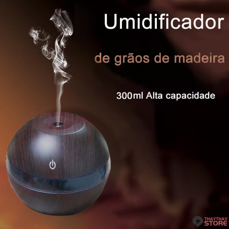 Mini Umidificador ar purificador de ar decoração de Usb aromaterapia casa madeira
