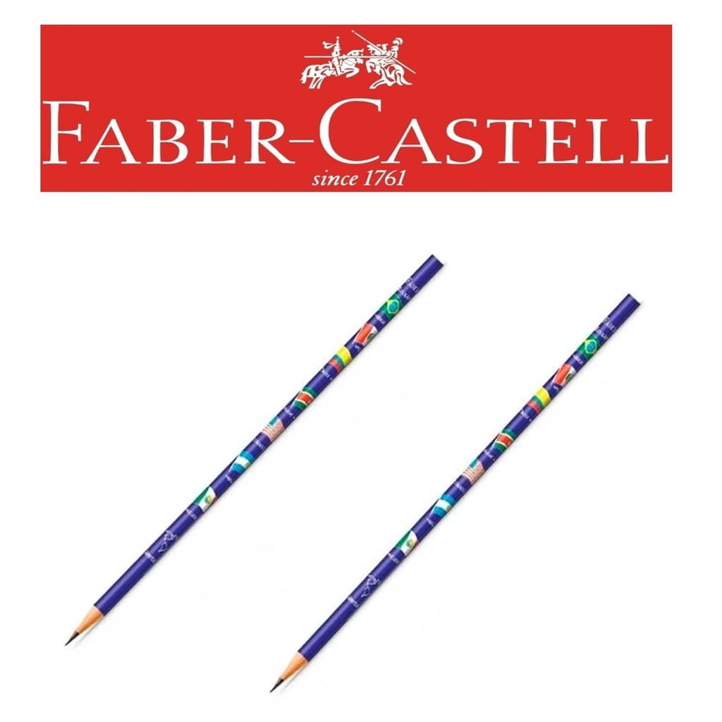 Lápis Faber Castell 9000 HB, 2B, 4B, Lápis Azul, Lápis com Borracha Amarelo HB, Lápis Preto Bandeiras e Tabuada