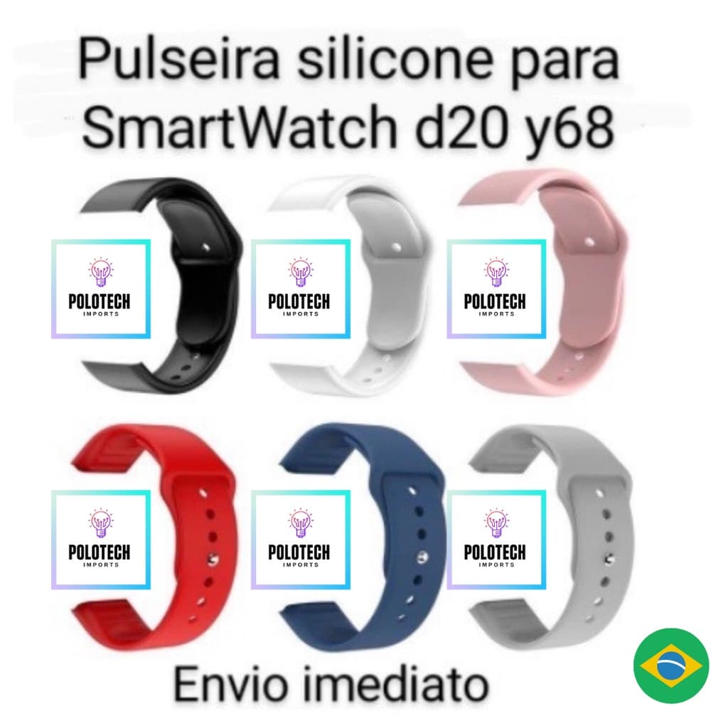 Pulseira Para Smartwatch D20 Y68 D28 Smartwatch V6 - Pulseira de Encaixe USB Pronta Entrega