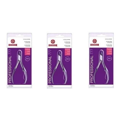 3 Alicate De Cutícula Mundial Aço Inox  777 P/ Manicure
