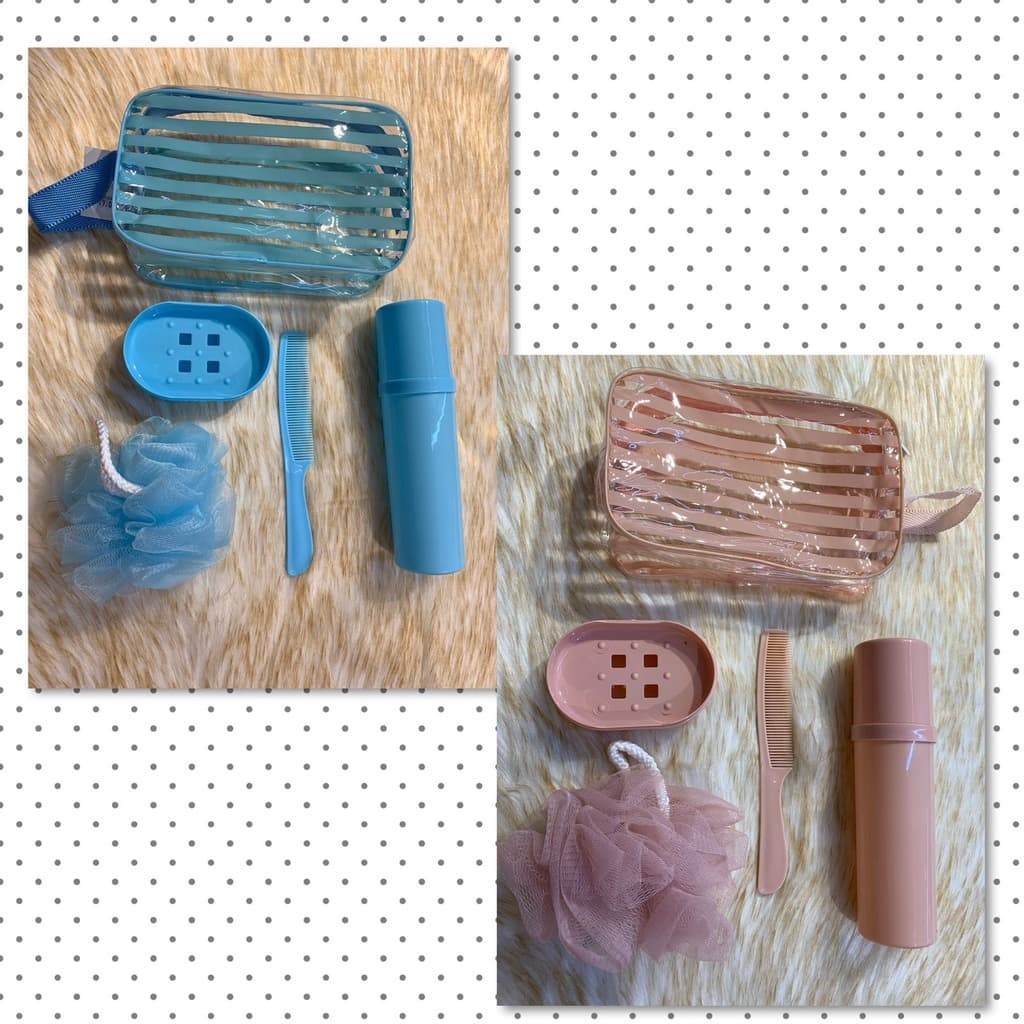 Kit Para Viagem Com 5 Peças Banho Com A Bolsa Necessarie