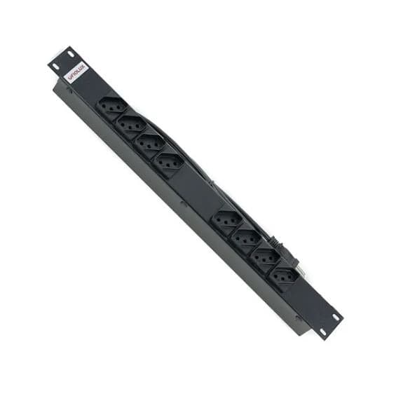 Régua Rack  8 Tomadas Bloco Bivolt (127/220) 10A