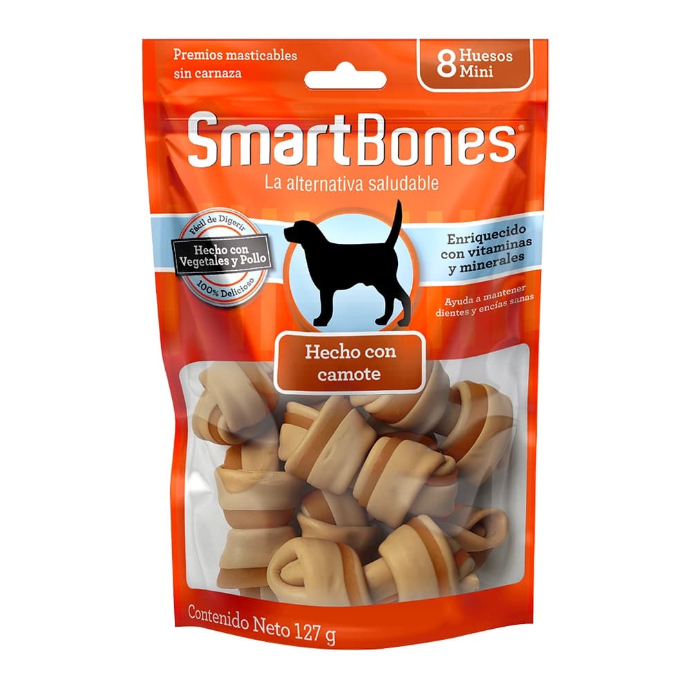 Ossinho P/ Cães Smartbones Batata Doce Mini Com 8 Unidades