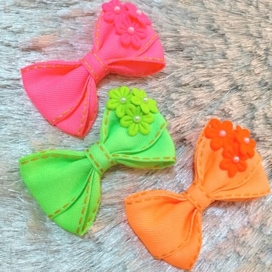 Lacinhos com Bico de Pato - Laço Infantil para Cabelo Menina - Coleção de Verão - NEON - Laço Lily