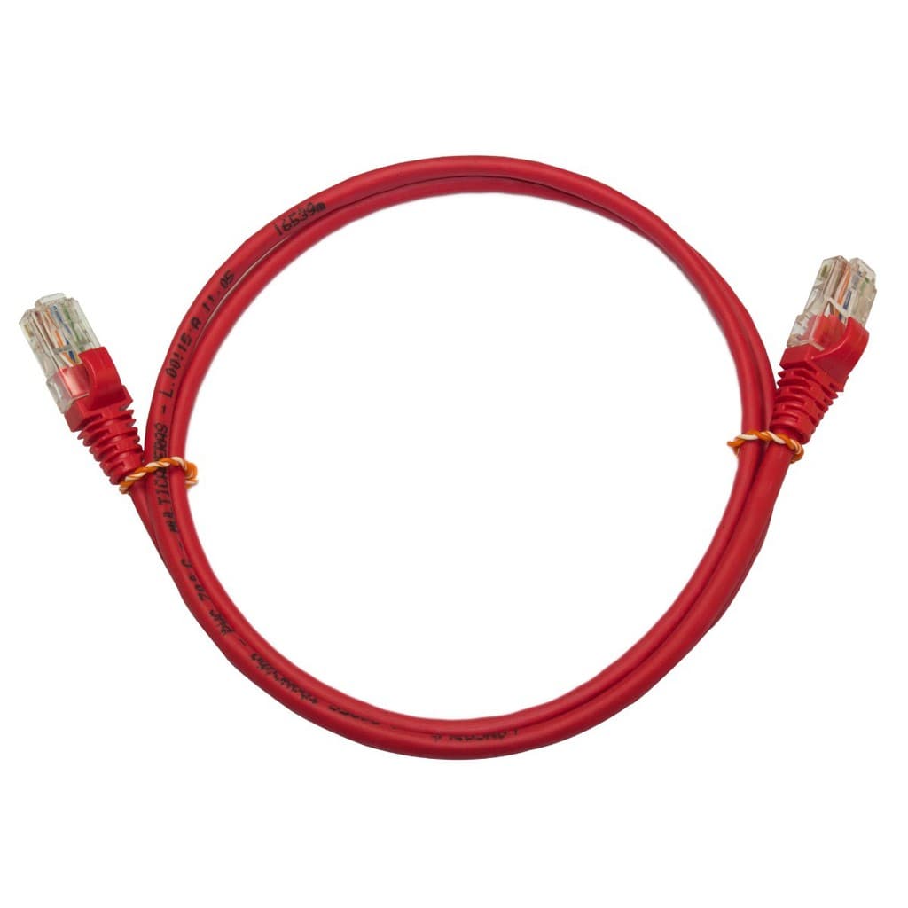 Kit 100 Un. Cabo Ethernet Cat5e Rj45 - 80 Cm Vermelho