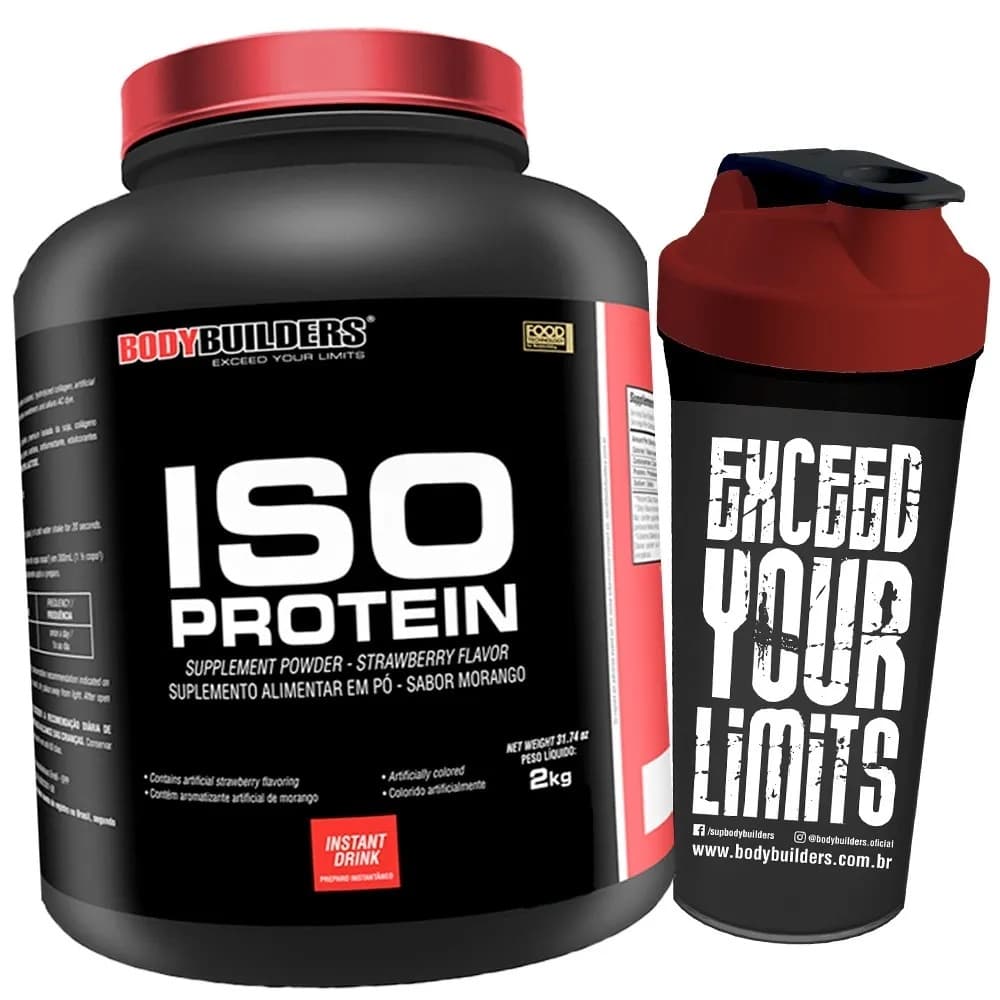 Kit Whey Iso Protein 2kg  + Coqueteleira - Proteína Isolada - Bodybuilders