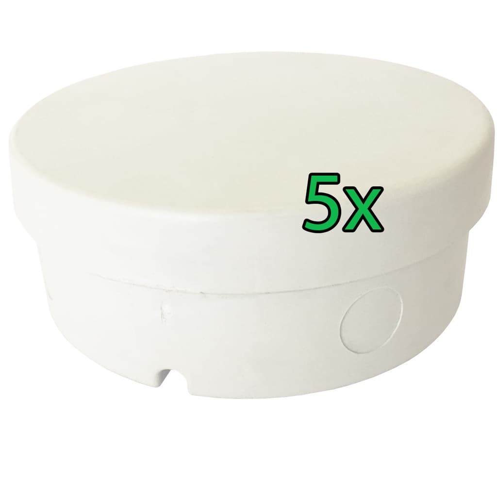Kit 5 Caixa Sobrepor Cftv Redonda Hermética Branca 12x5cm
