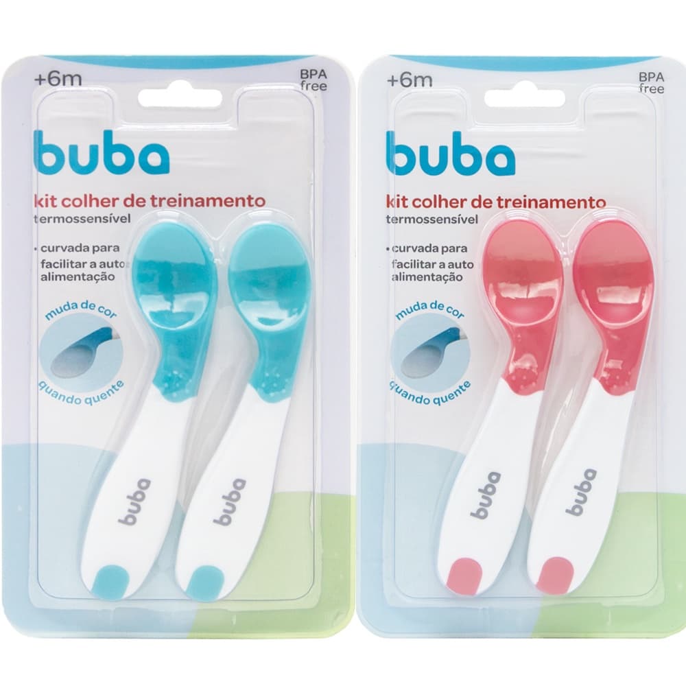 Kit Colher de Treinamento Silicone Buba Alimentação Papinha Colheres