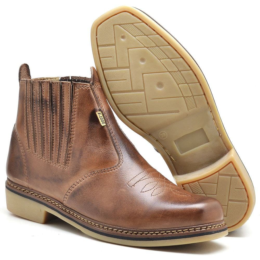 Bota Country Texana Couro Solado Latex Anti Derrapante Pronta Entrega Tamanhos Especiais 33 ao 47