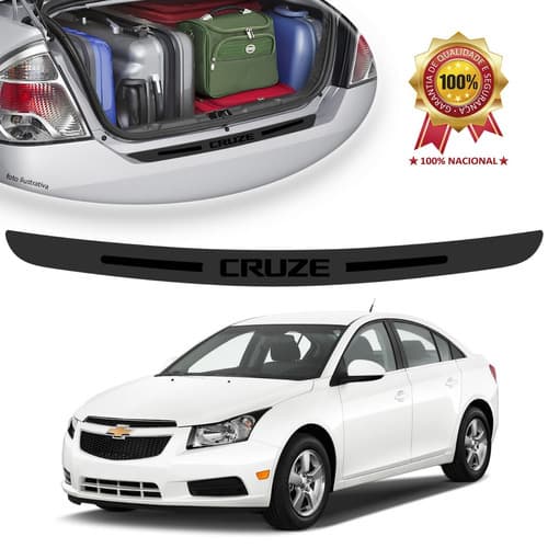 Protetor Soleira Adesivo Porta Malas Gm Cruze Sedan Preto Universal Carro personalizado