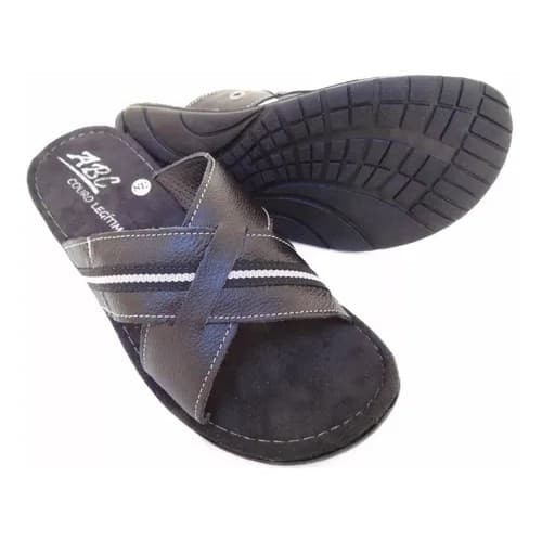 Chinelo em couro legítimo, queima total de estoque