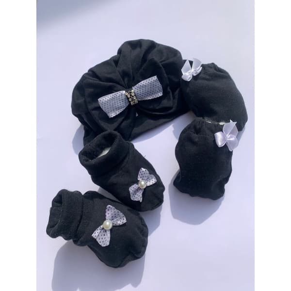 Memelbaby Kit Turbante Luxo preto