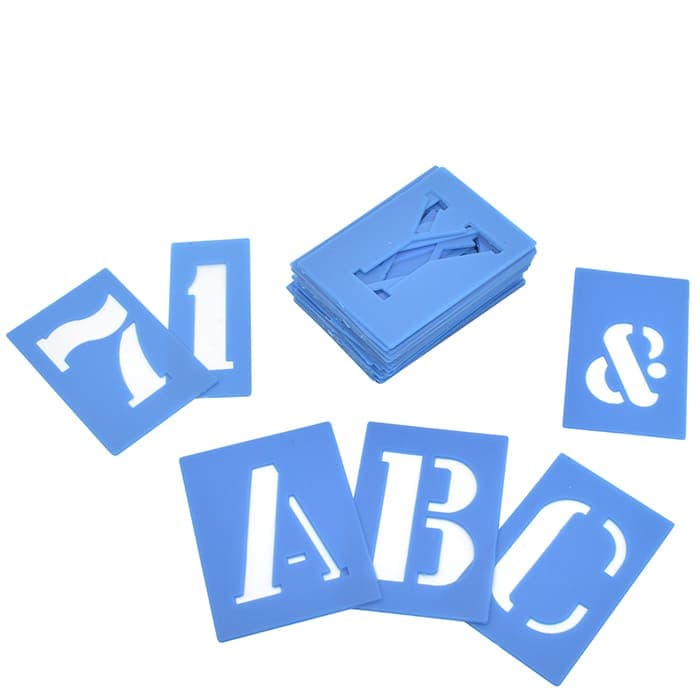 Kit 36 Letras E Números Vazado Molde Pintura 75mm