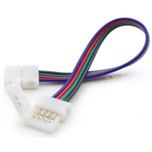 Kit 04 Emenda Conector Fita Led 10mm 4 Vias Rgb 5050 3528
