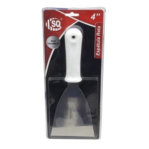 Espatula Profissional Reta Aço Inox 4'' Pol 25cm SQ 1° Linha Lanches Chapa e Cozinha em Geral