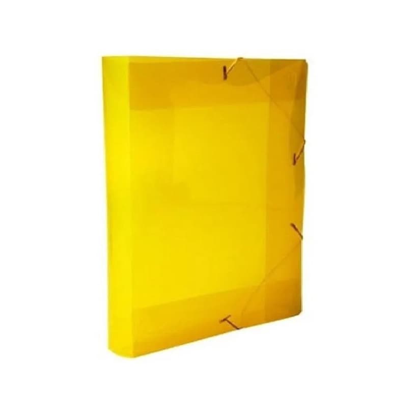 Kit 05 Pastas Aba Elásticas Plástica Oficio 40mm Amarela Acp 1024
