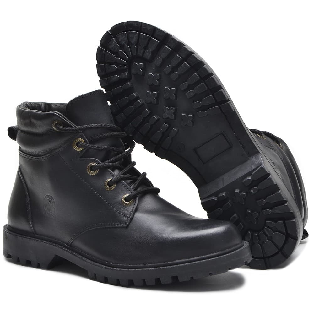 Bota Adventure ClaCle em Couro Legítimo Preto