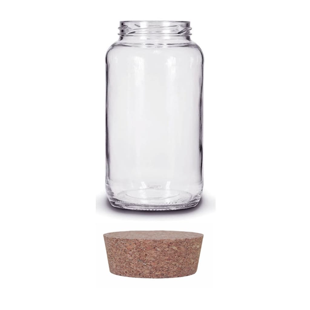 Pote De Vidro 800ml - Tampa Cortiça Rolha - 1 unidade