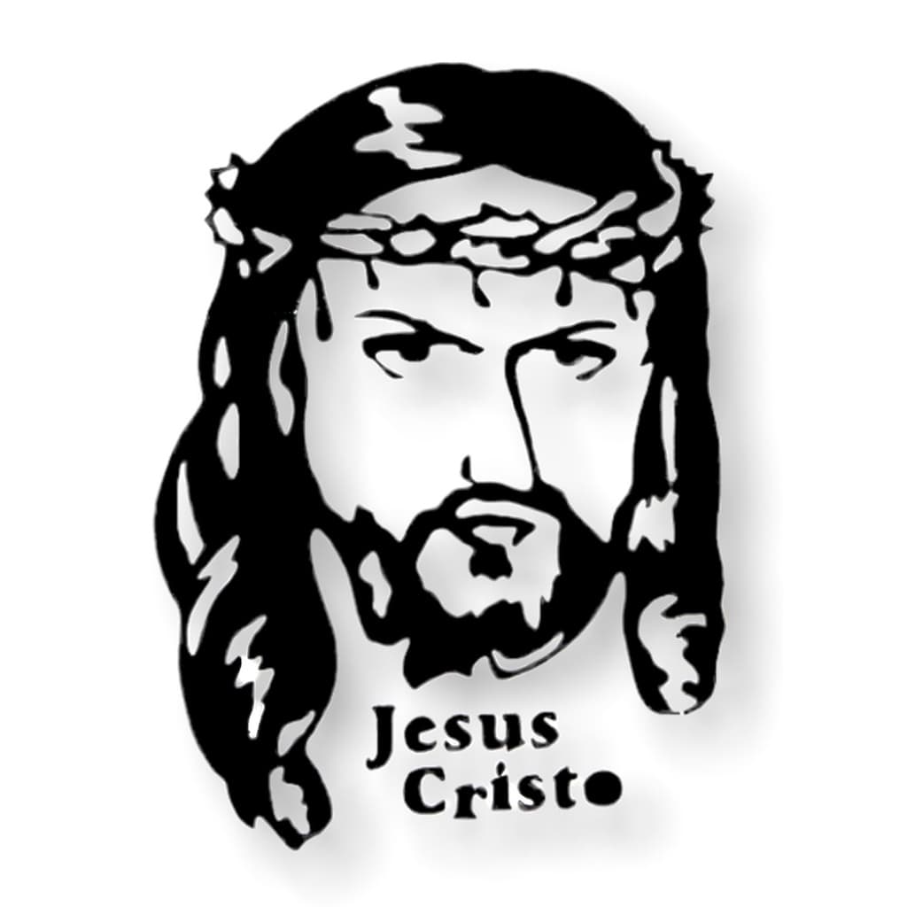 Adesivo Face de Cristo Dupla Face Para Carro 9x7m  Preto
