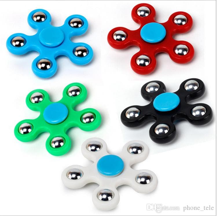 kit com 7 Spinner (5 Pontas)  Estrela Plástico Sortido