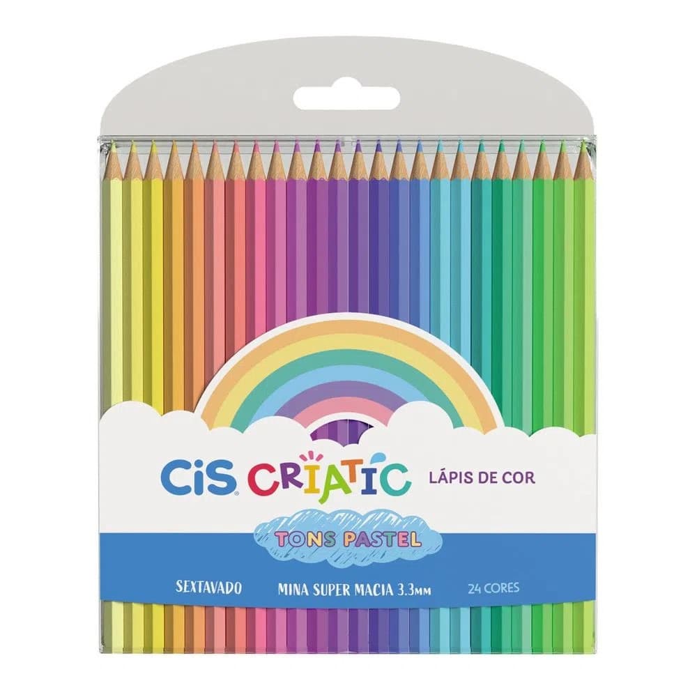 Lápis de Cor Criatic Estojo com 24 Tons Pastéis Cis