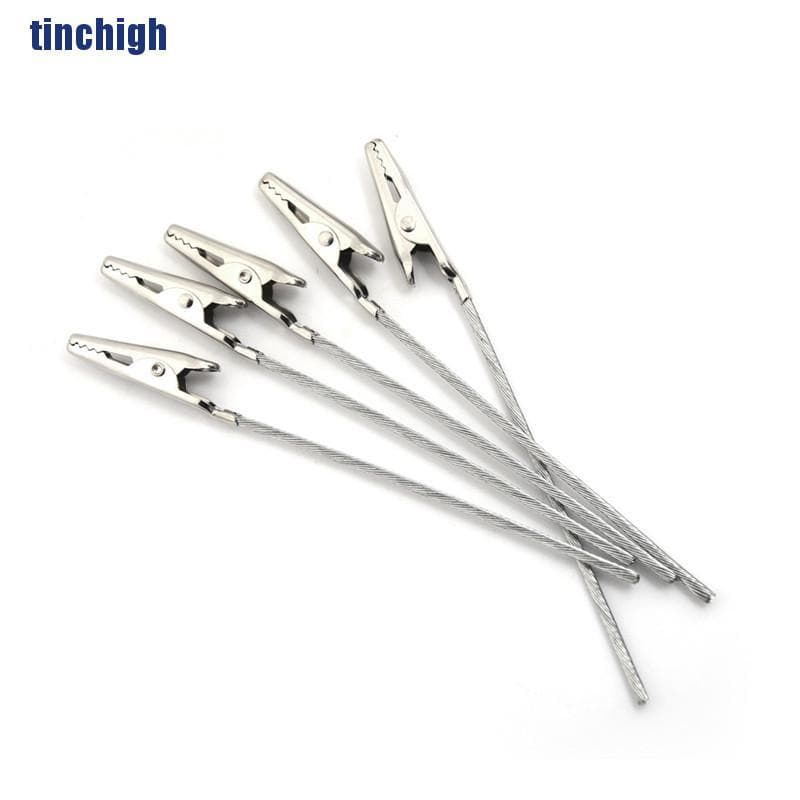 10pcs Grampos De Crocodilo De Metal Para Teste Elétrico Sem Furo Jacaré 10cm De Comprimento (Quente)