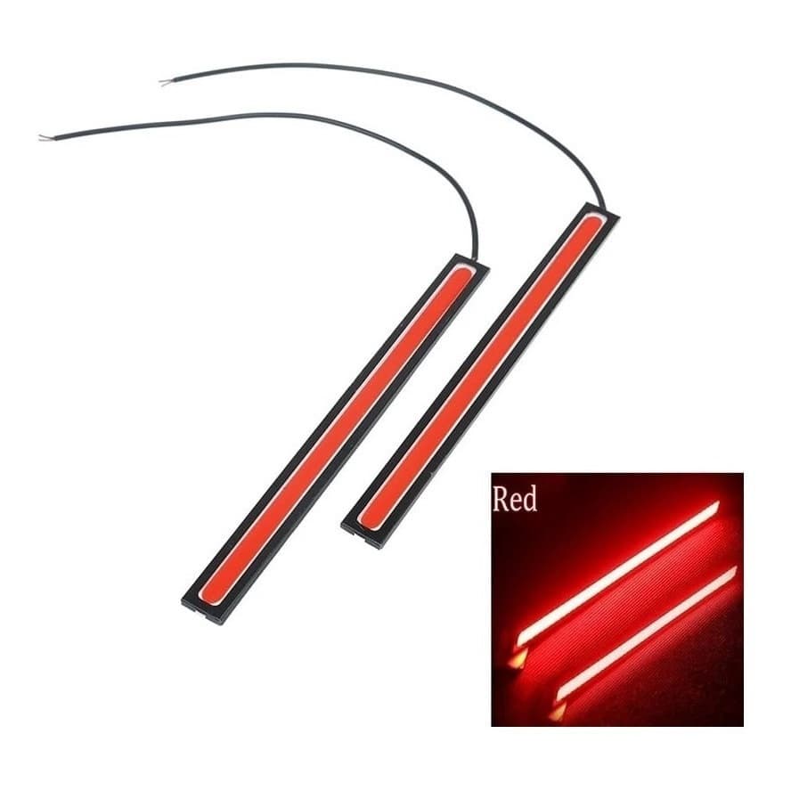 2 Barra De Led Cob 17cm Vermelho Sangue 1800lm 12v Drl Freio REF:06Z8 RSI