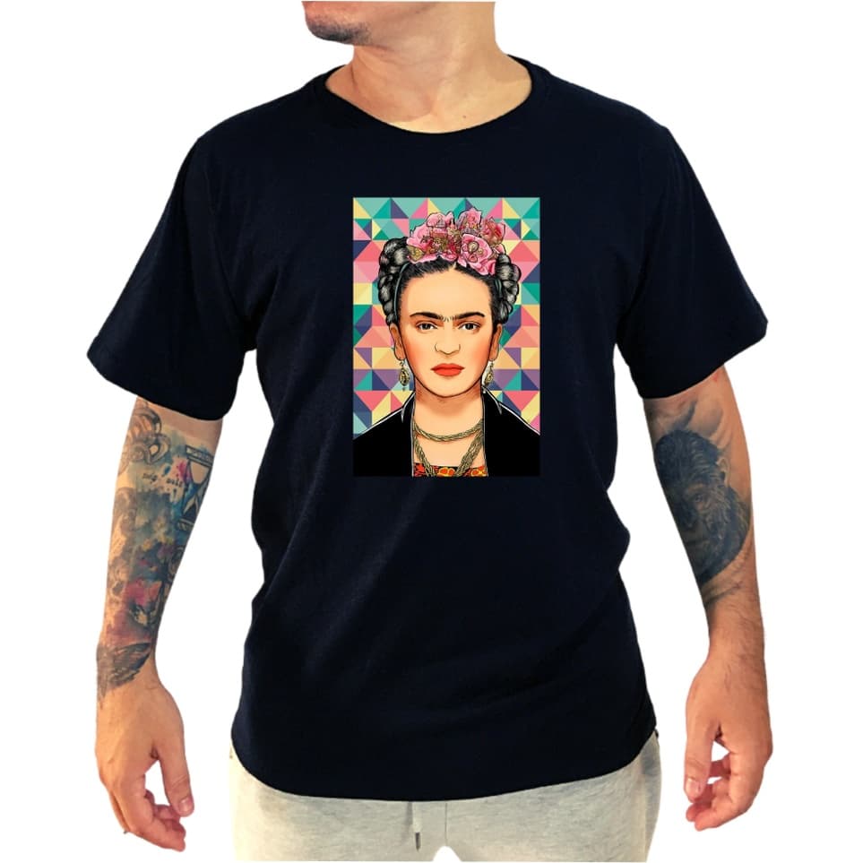 Camiseta Frida Khalo luta feminista 100% algodão