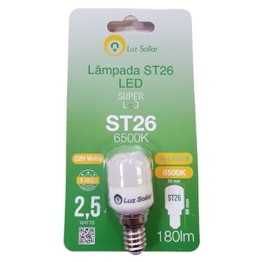 LÂMPADA PARA GELADEIRA 2,5W 220V E-14 3000K/ 6500K