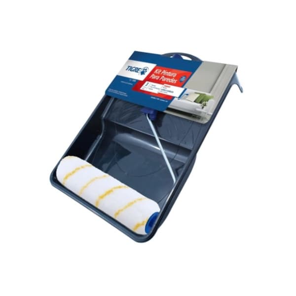 Kit De Pintura Rolo Anti Respingo Com Bandeja Tigre 1576