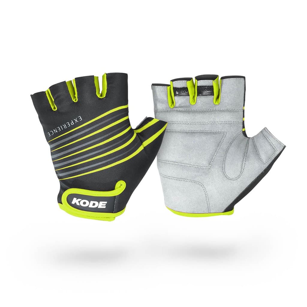 Luva Ciclismo Kode Experience Dedo Curto Bike Academia Mtb Speed Cor preto/amar. fluor - Tam XL