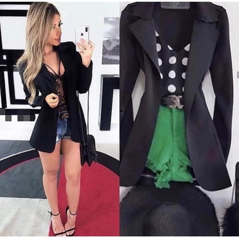Blazer Blusa Cardigan Maxi Alongado Acinturado Moda Feminina Neopreme