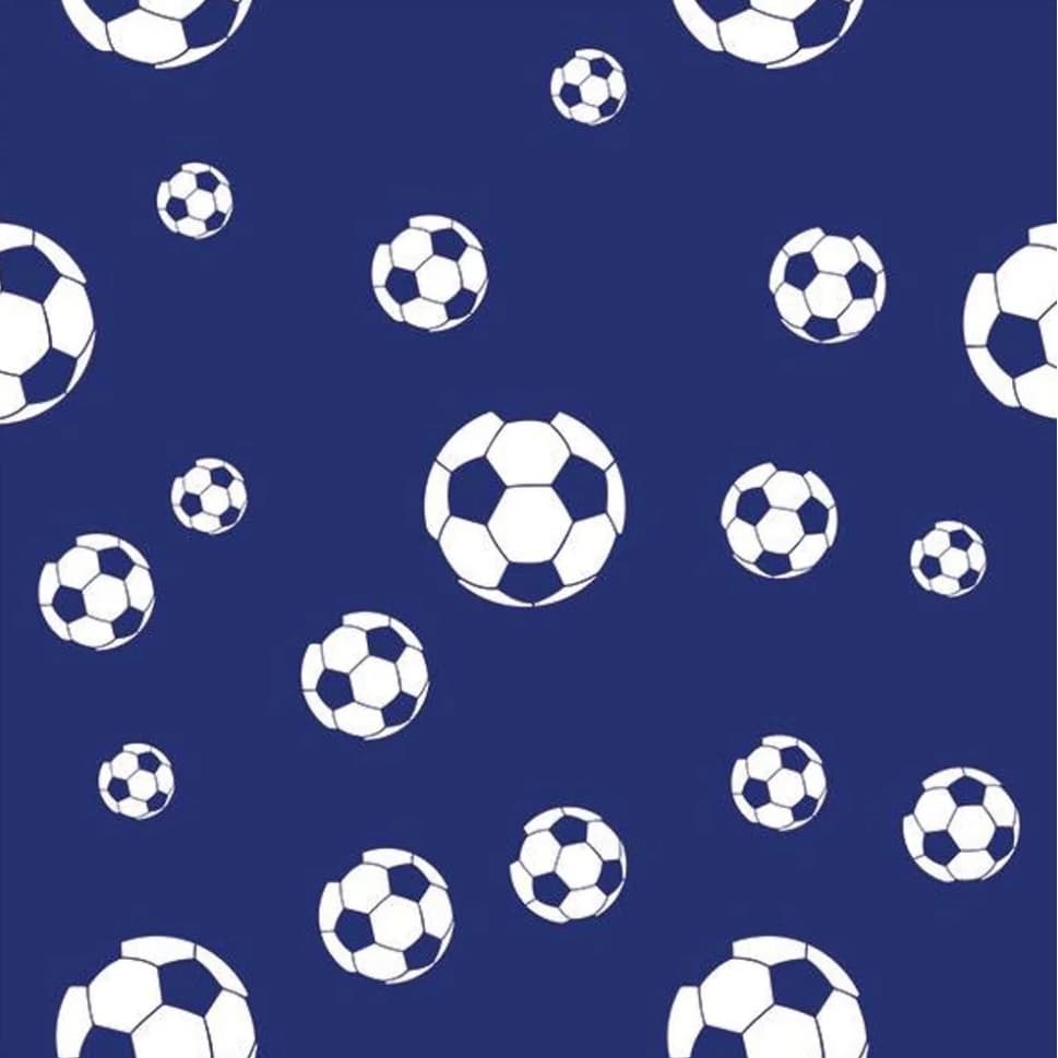Papel de Parede Futebol Bola Azul Marinho Vários Tamanhos DOC55