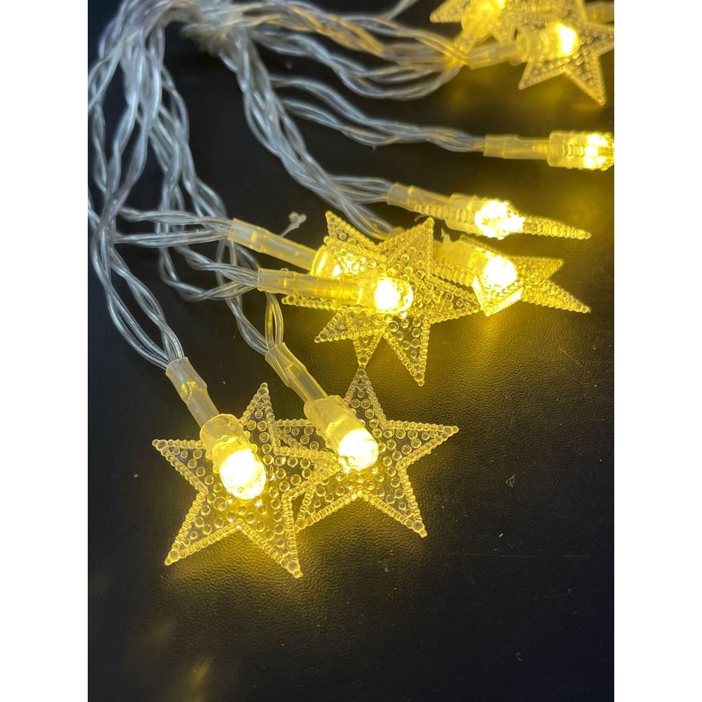 Luminária Cordão De Estrelas/10 Bolas Para Decoração Casa Escritório Festa