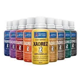 Corante Líquido Xadrez Bisnaga Para Tintas e Massa 50ml 3 Unidades Maza