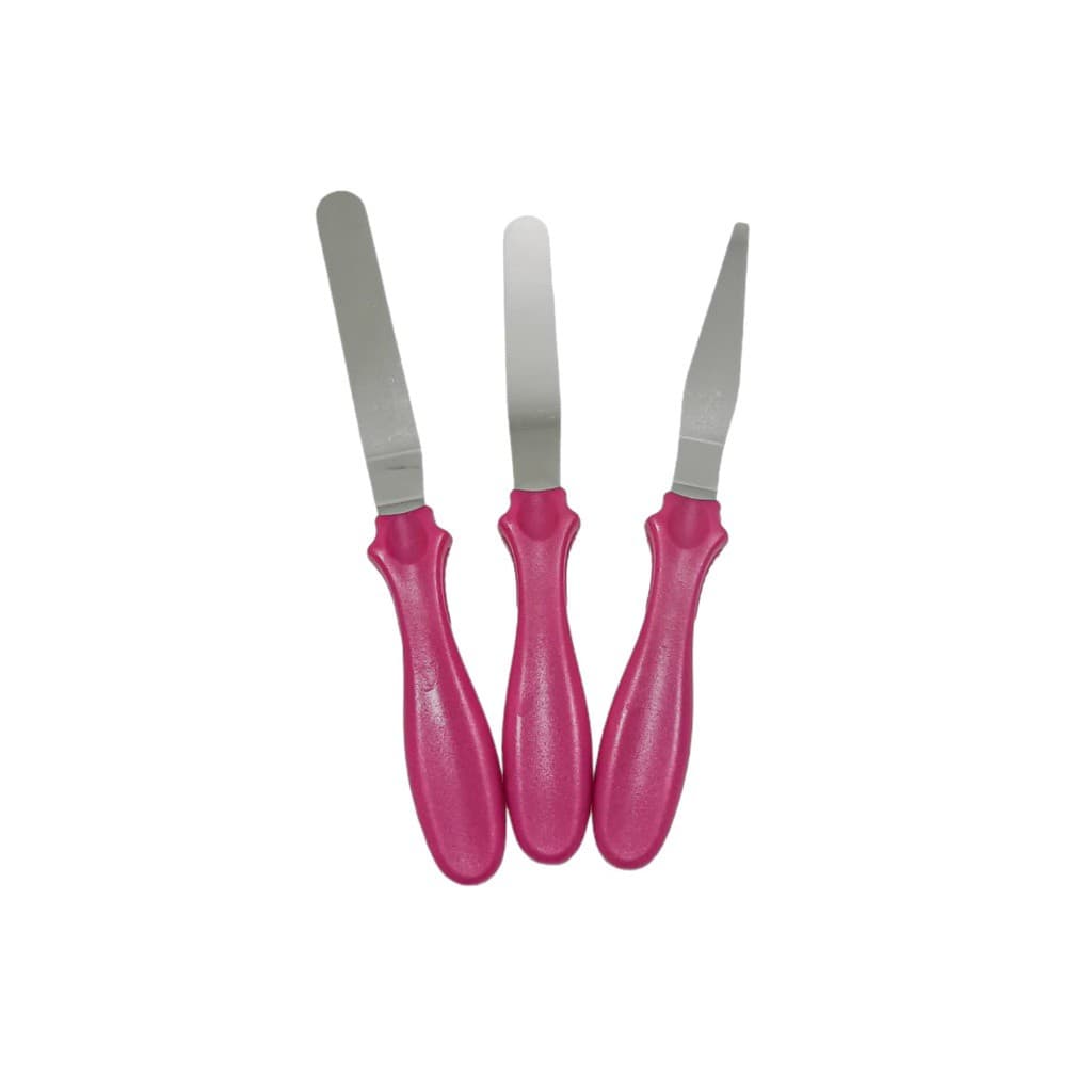 Jogo Com 3 Espátulas De Inox Para Confeitaria - Konfektt