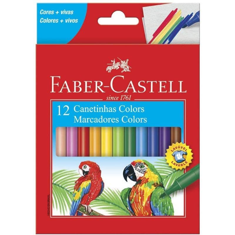 Canetinha Hidrográfica, Faber-Castell 12 Cores