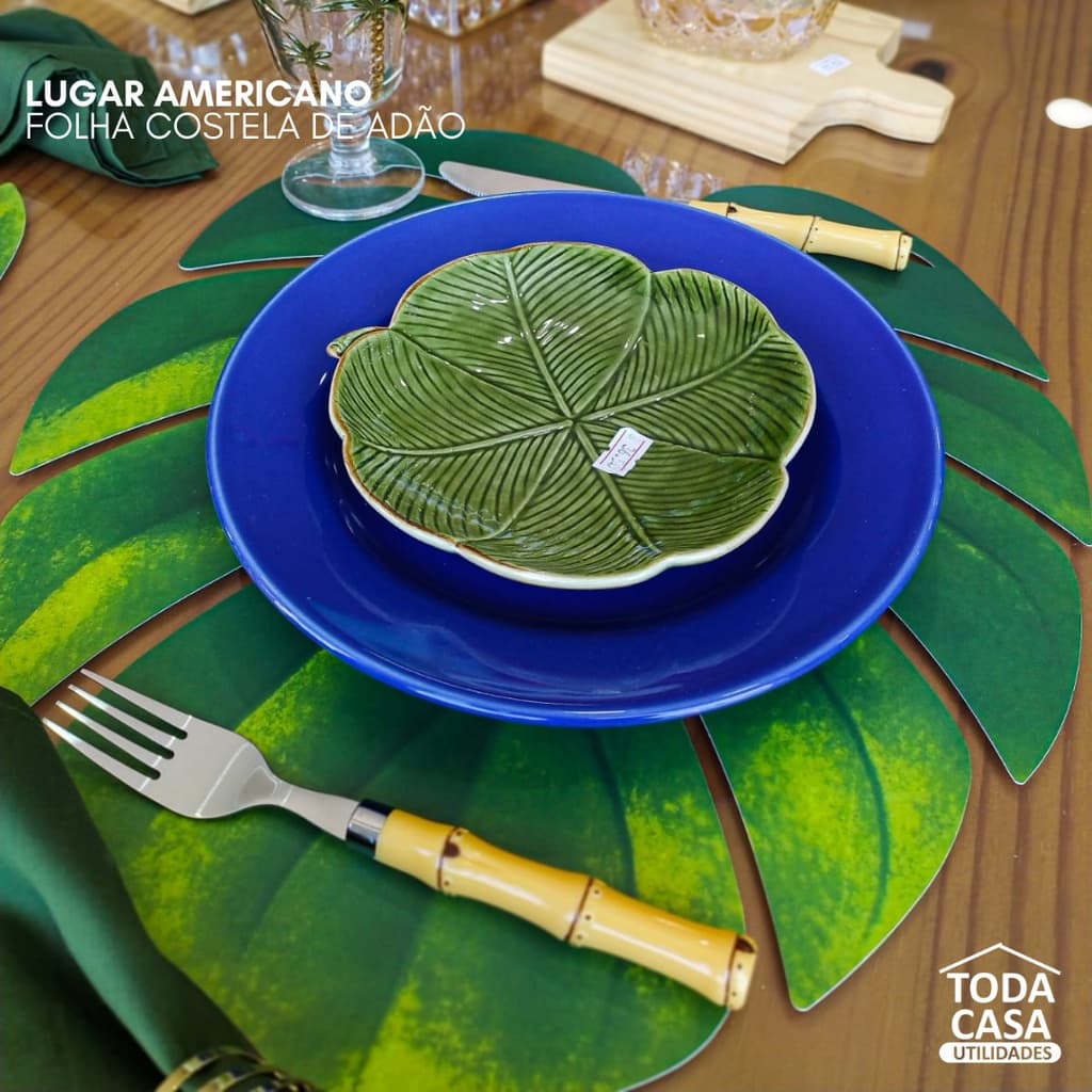 Lugar Americano Folha Costela de Adão, Suplat, Sousplat 45x38 cm - Lyor