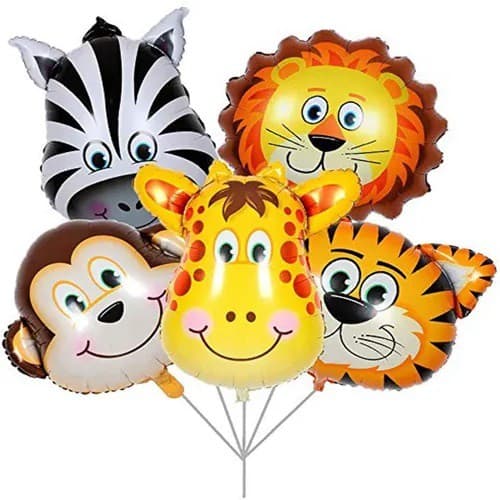 10 Balão Safari Grande 75cm Metalizado Festa Decoração Aniversário Zoológico C90124