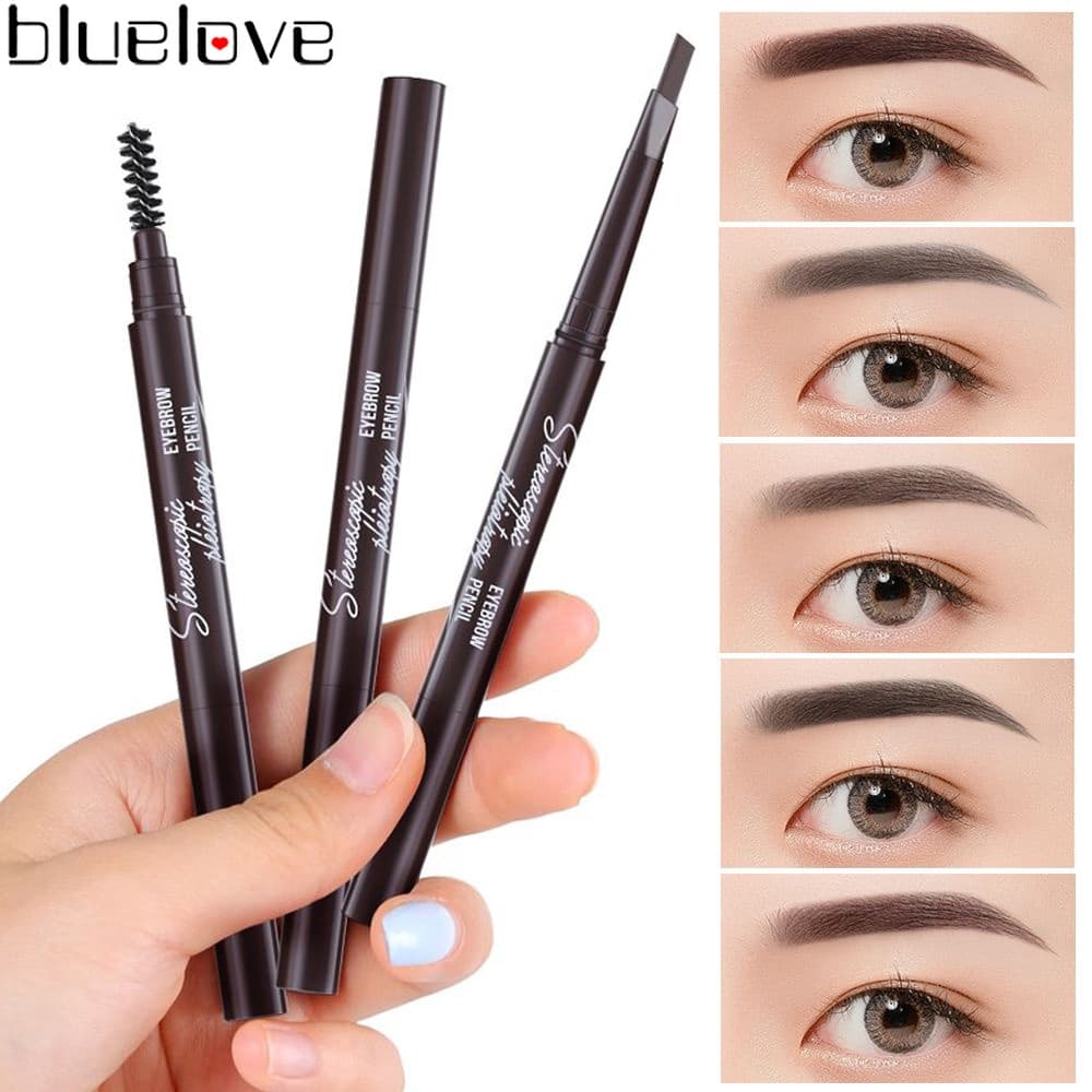 Myonly 5 Cores Lápis De Sobrancelha De Cabeça Dupla Natural De Longa Duração/À Prova D'água De Suor Sem Floração Caneta/