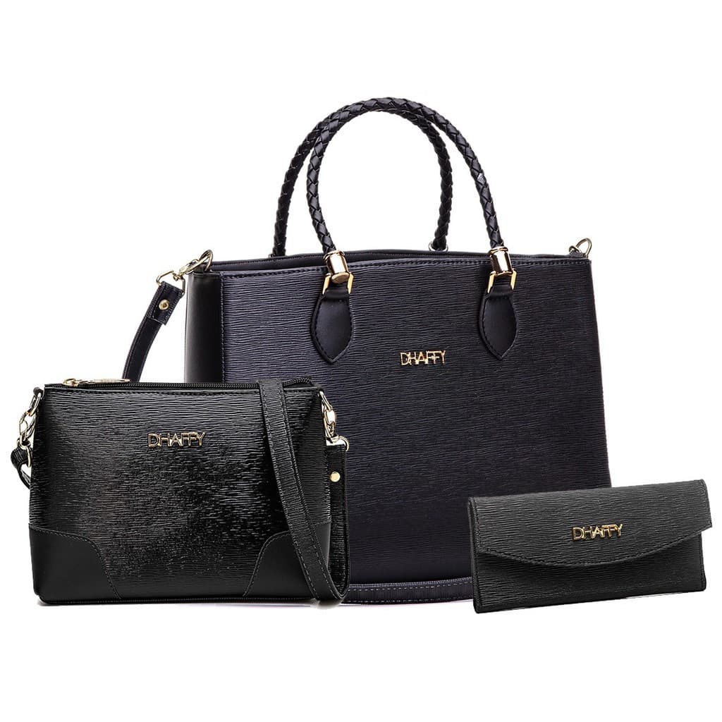 Kit 2 Bolsas Grande e Pequena Com Carteira, Alça Transversal Promoção