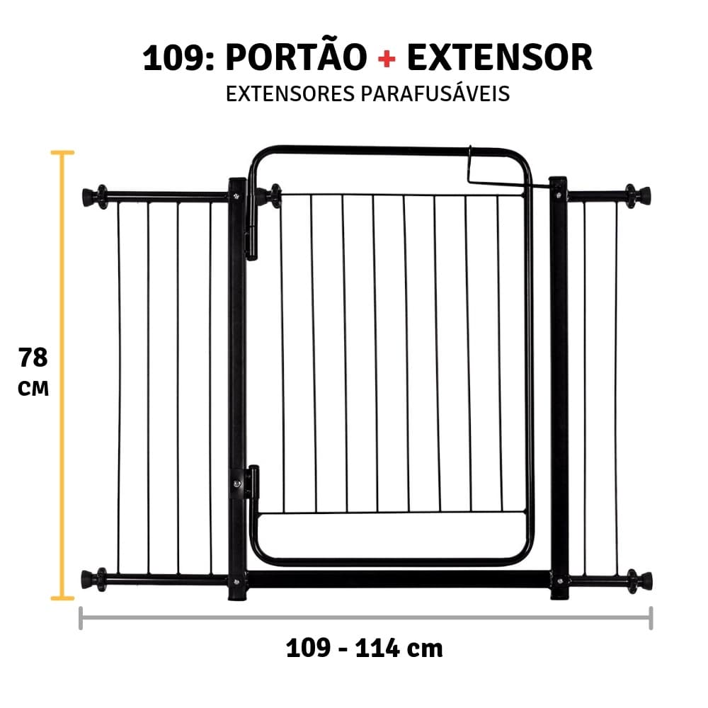 Grade Portãozinho Infantil Grade De Porta Cachorro Criança 109/114