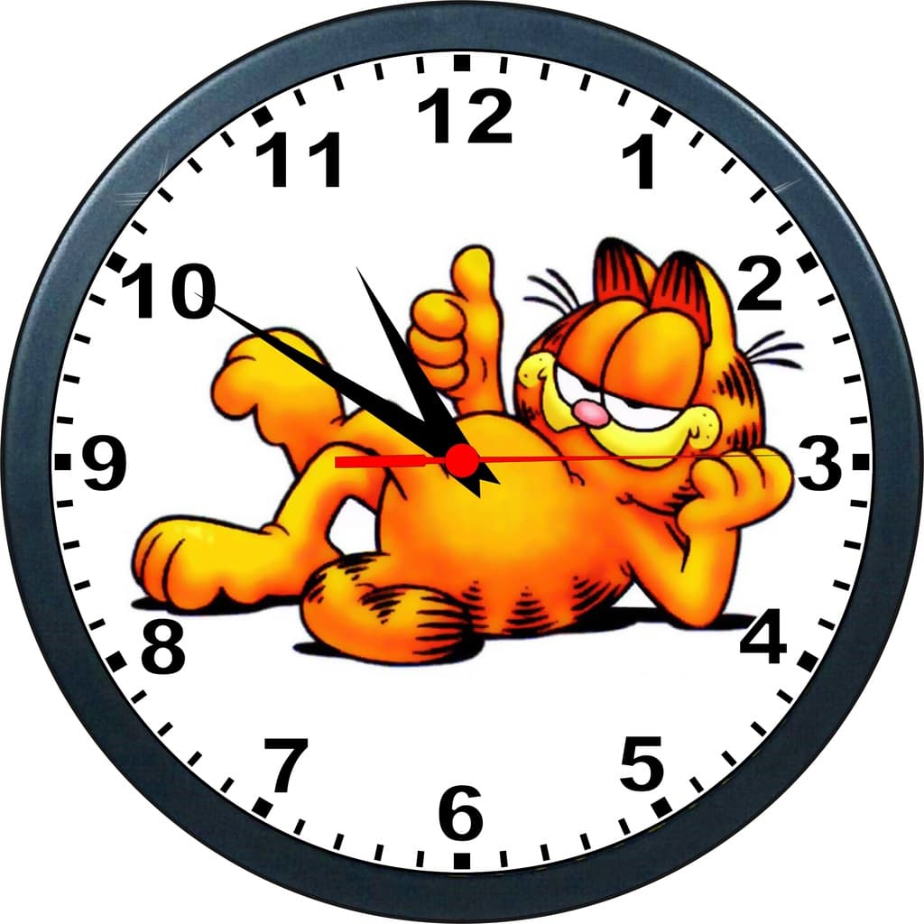 Relógio De Parede Garfield - Gato - Desenho Infantil - 24cm
