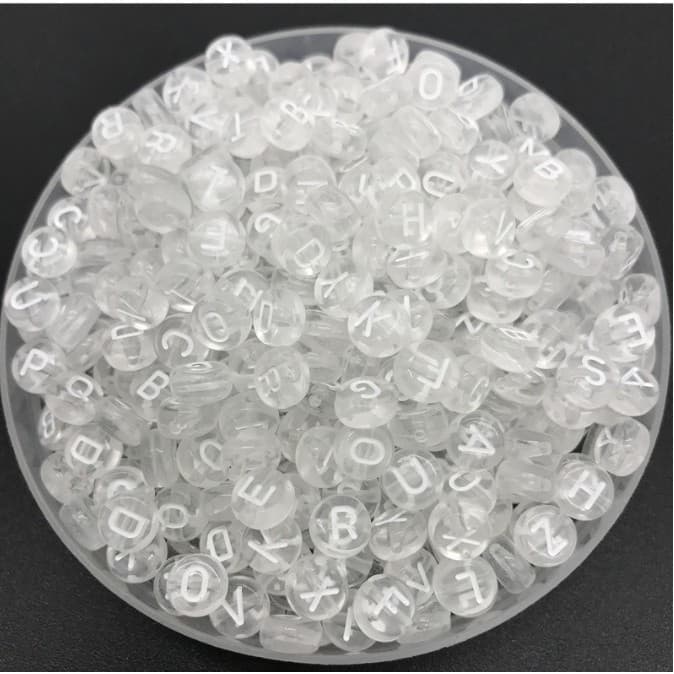 100 Pçs 4x7mm Carta Contas Mistura Branca Forma Oval Encantos DIY Para Pulseira Colar Jóias Fazendo