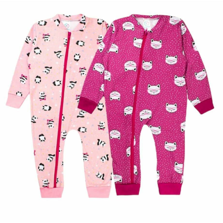 Kit 2 Macacão Bebê Menina Suedine Inverno P ao G