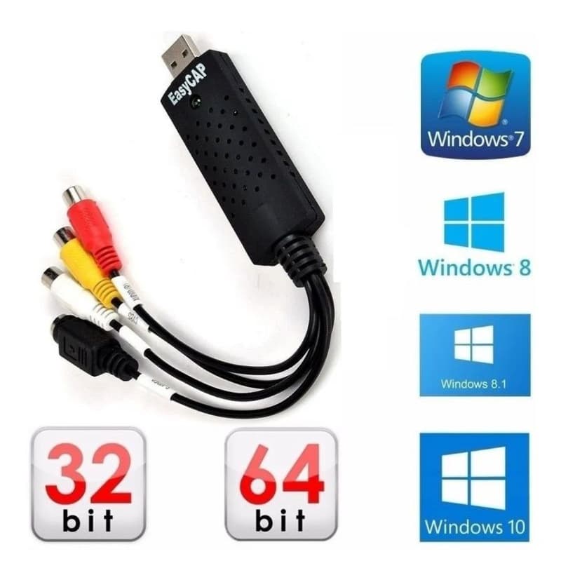 Placa D Captura Vídeo Easy Cap Windows 7/8 E 10 Notebook Pc
