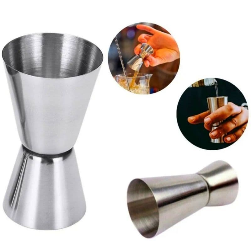 Dosador Medidor De Bebidas Duplo Inox Drink Shot Barman Caipirinha Gin