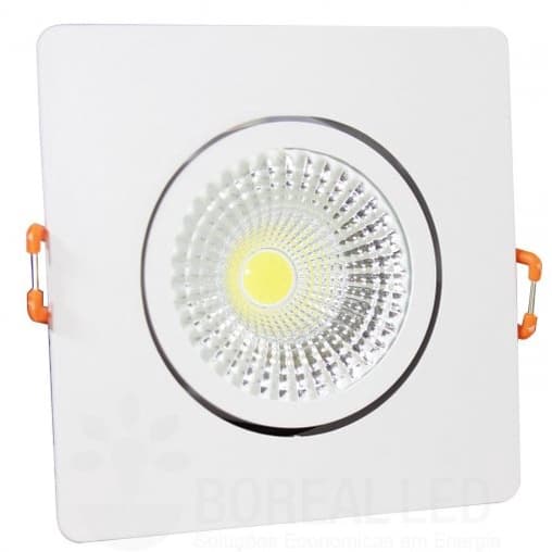 Luminária Led Spot 7W Redondo Quadrado Embutido Branco Frio Quente 3000k 6500k Bivolt COB