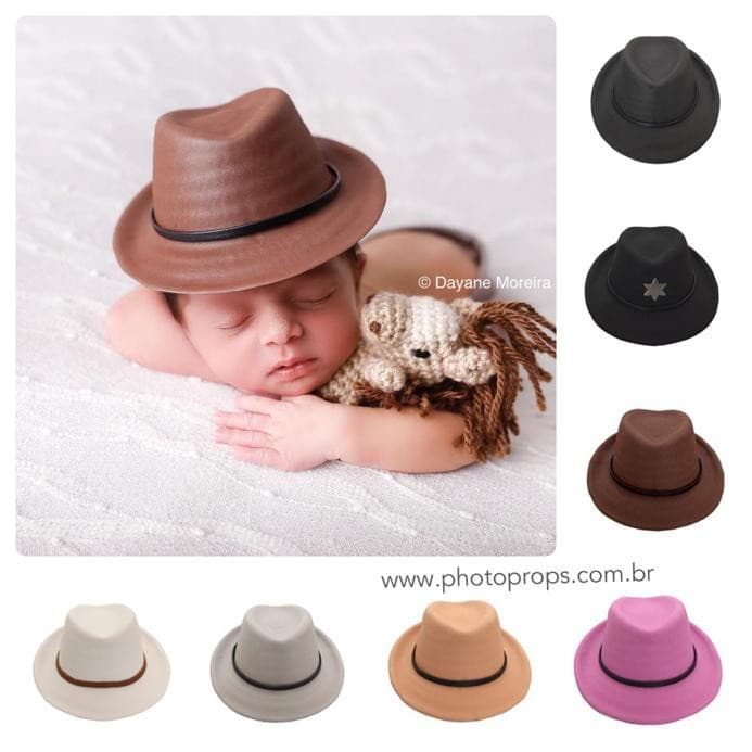 Kit com 10 Chapéu Cowboy/Panamá para fotografia newborn (Cores variadas) - Ensaio Fotográfico - Estúdio - Photo Props