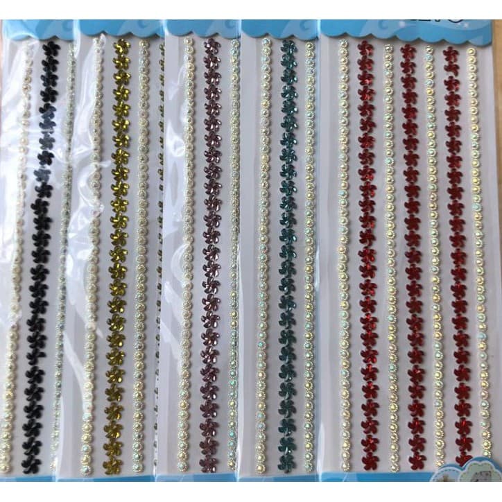 Cartela Adesiva Pedrinhas Decorativa 9x23,5. Artesanato Decoraçãoa
